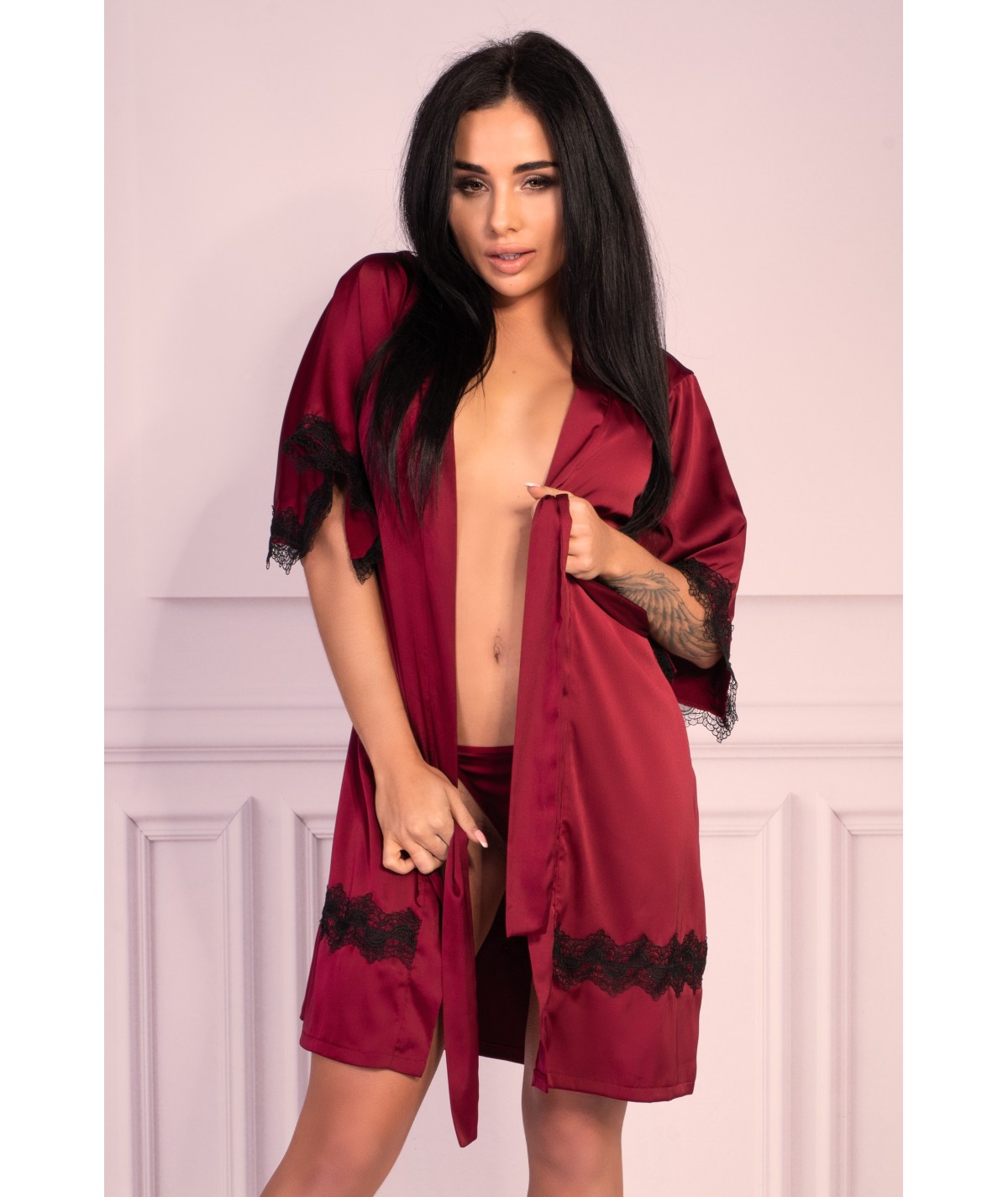 Dressing Gowns Aresmina LC 90564 Cherry Mahogany Callection Burgundy LivCo Corsetti Fashion