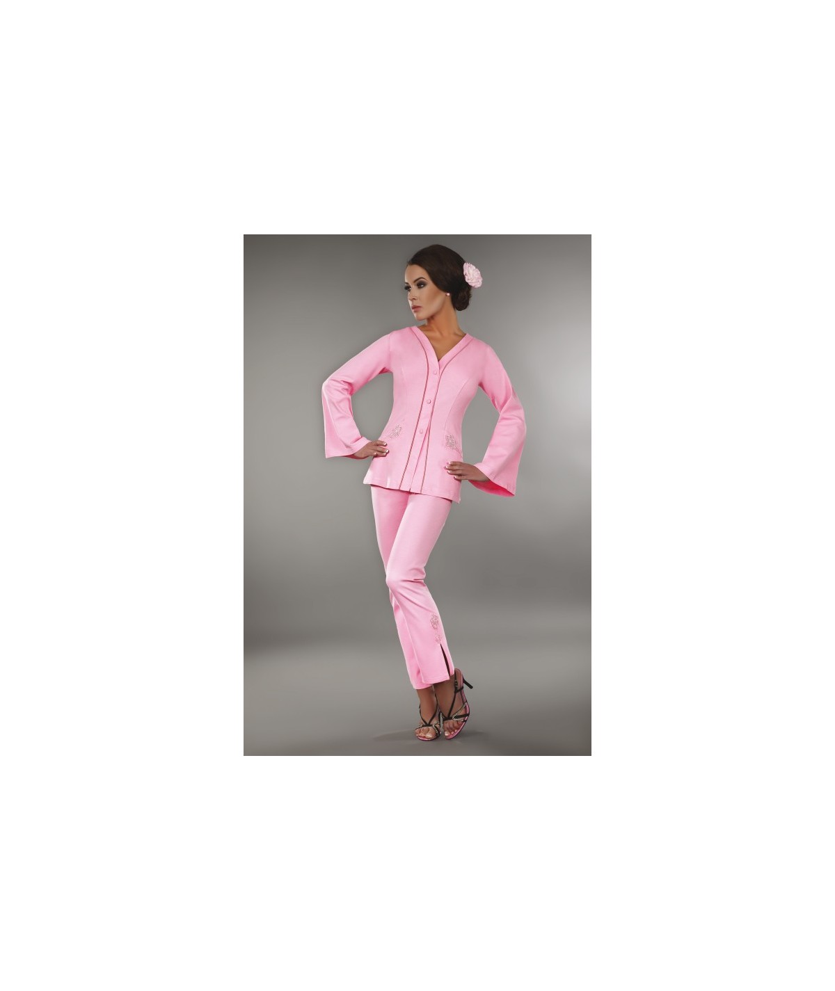 Dressing Gowns Sorana LC 90026 Pink LivCo Corsetti Fashion 