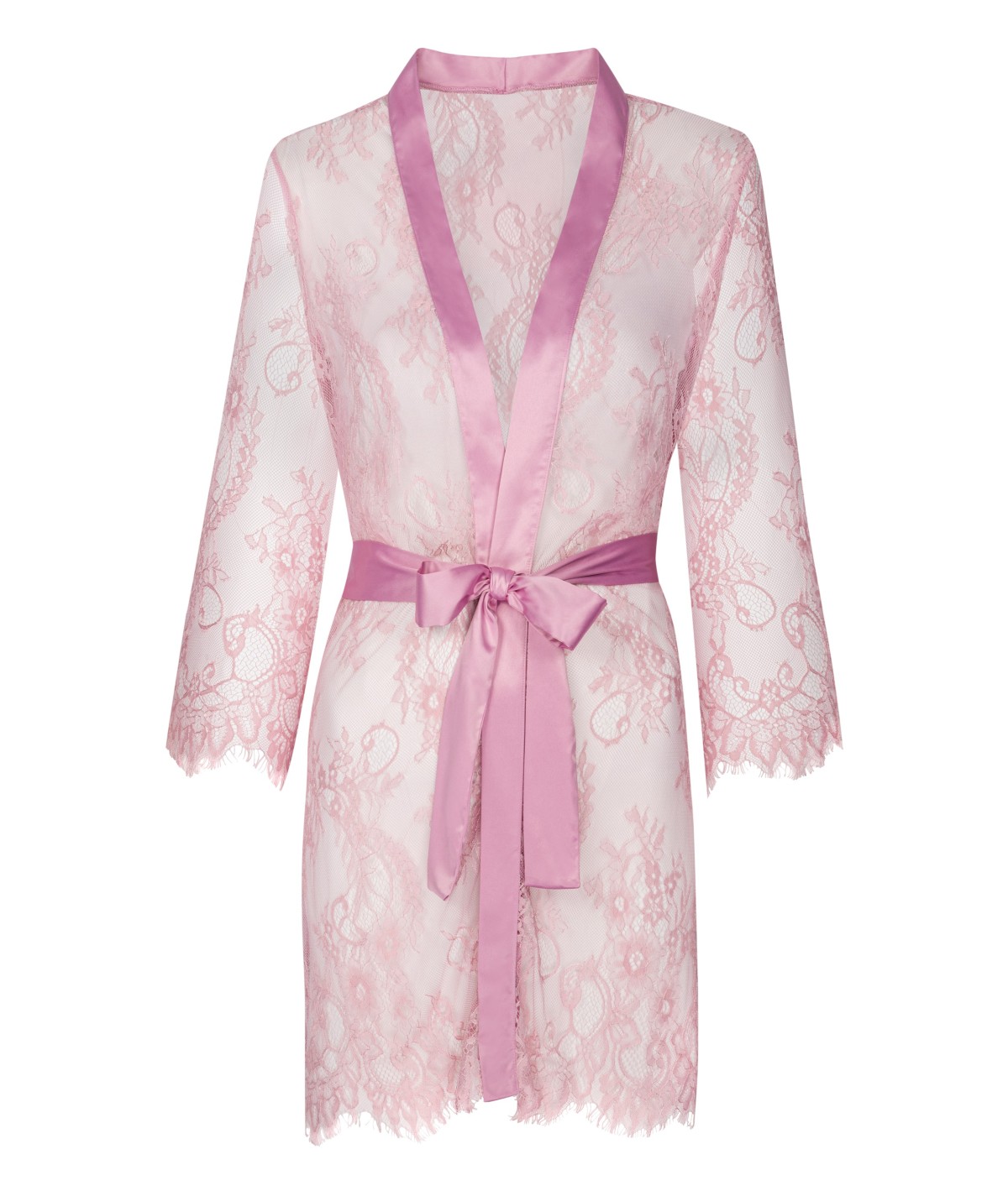 Sheer Pink women's dressing gown lacy LivCo Corsetti Fashion