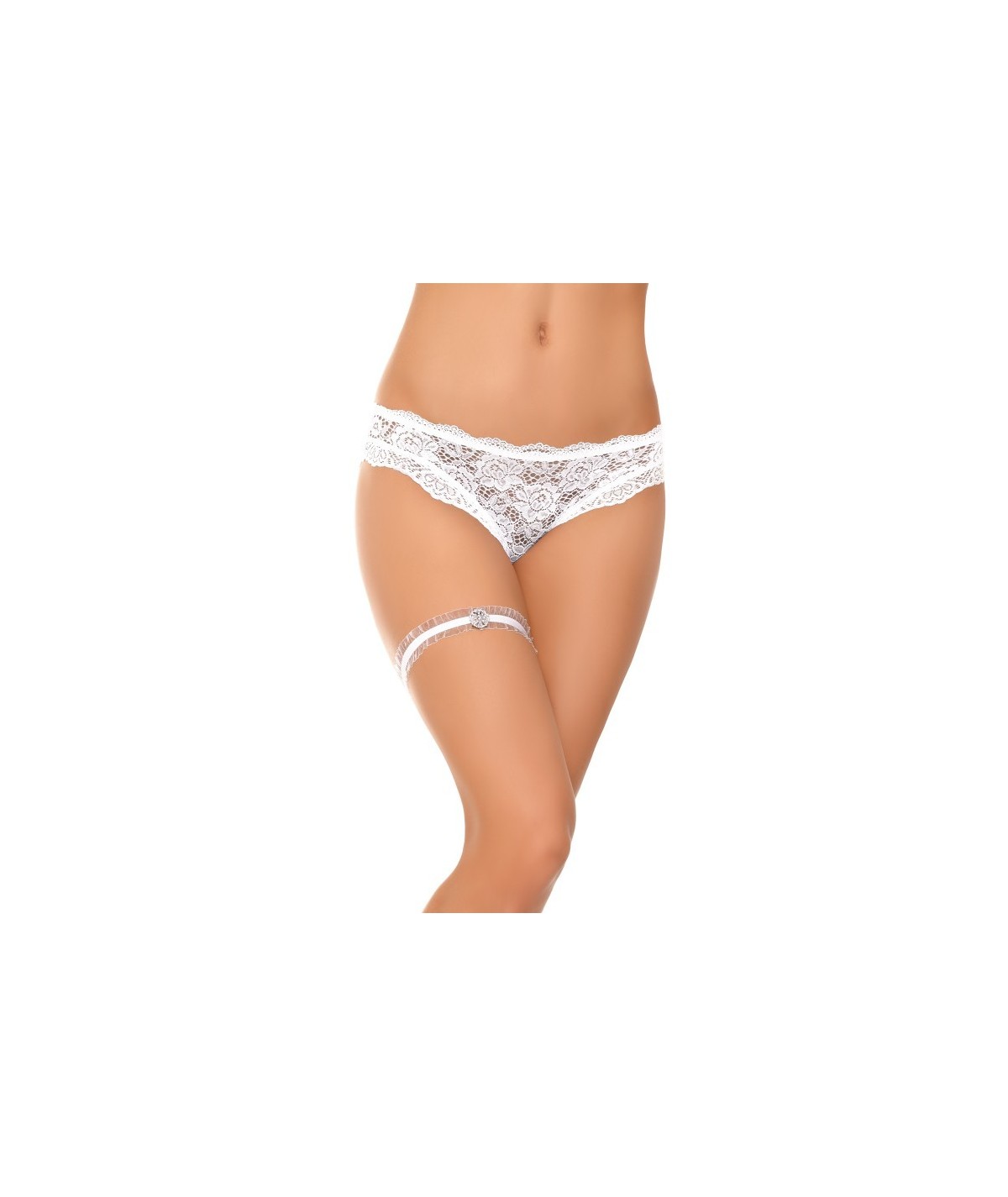 Peearlin white wedding garter LivCo Corsetti Fashion